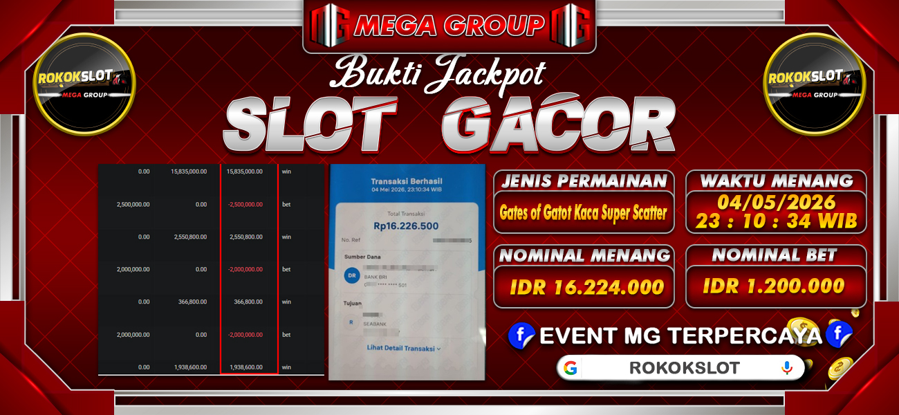 Bukti JP situs Rokokslot hari Senin, 04 Mei 2026