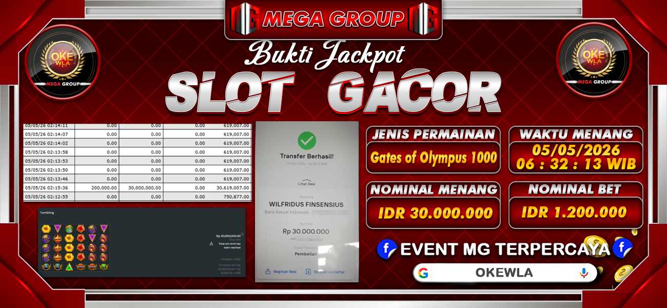 Bukti JP situs Okewla hari Senin, 04 Mei 2026